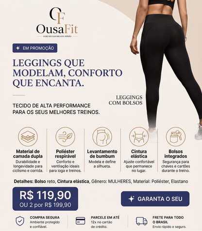 Legging levanta bumbum com bolso